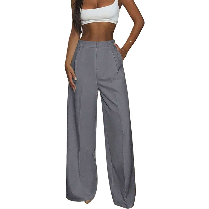 Damen hochtaillierte Weitbein-Hose