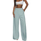 Damen hochtaillierte Weitbein-Hose