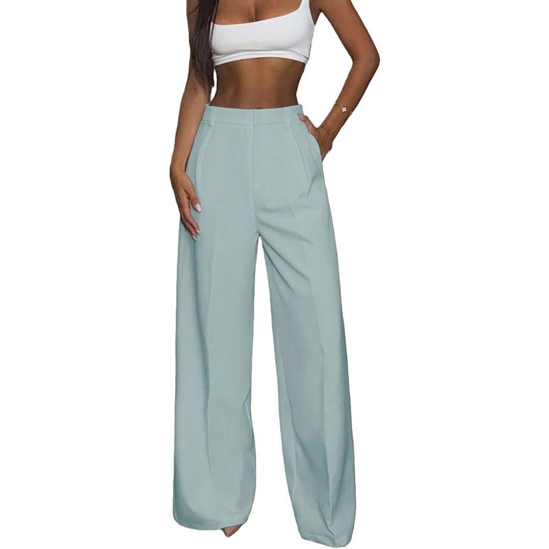 Damen hochtaillierte Weitbein-Hose