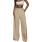 Damen hochtaillierte Weitbein-Hose