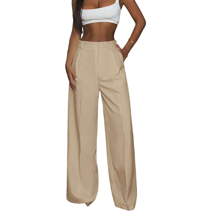 Damen hochtaillierte Weitbein-Hose