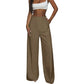 Damen hochtaillierte Weitbein-Hose