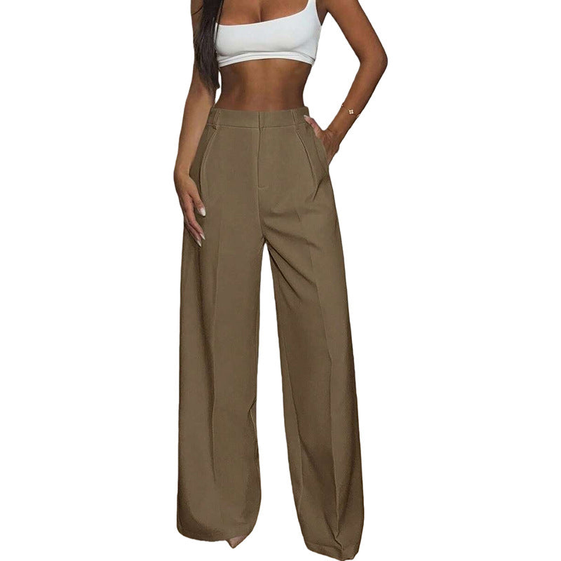 Damen hochtaillierte Weitbein-Hose