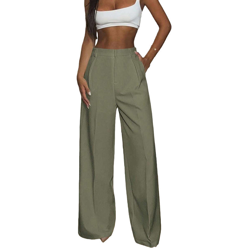 Damen hochtaillierte Weitbein-Hose