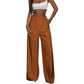 Damen hochtaillierte Weitbein-Hose