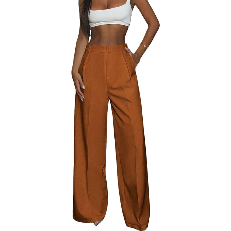 Damen hochtaillierte Weitbein-Hose