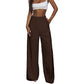 Damen hochtaillierte Weitbein-Hose
