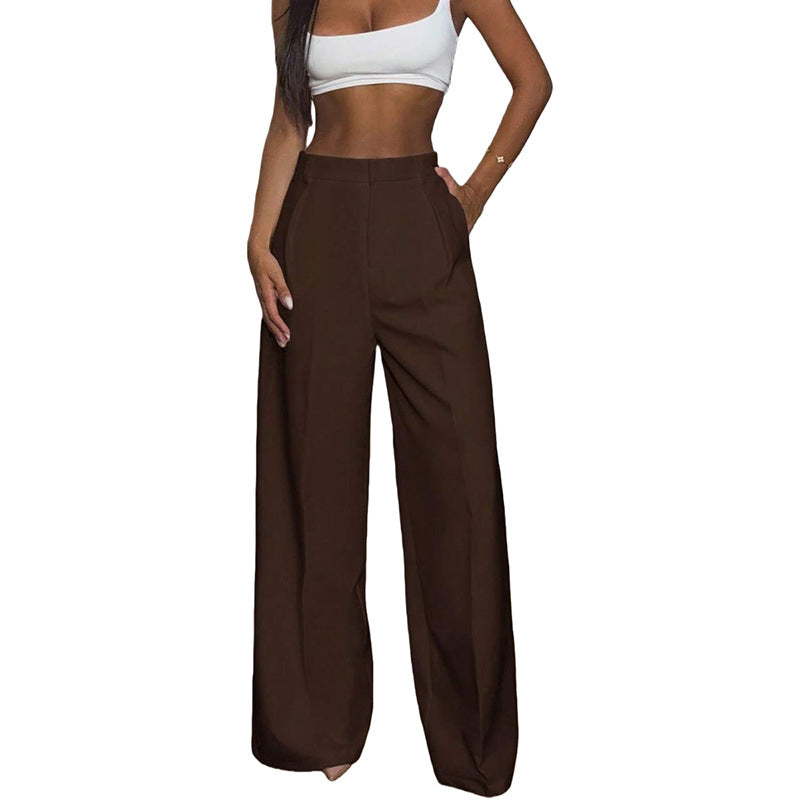 Damen hochtaillierte Weitbein-Hose