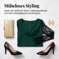 Elegantes A-Linien-Kleid mit Wasserfallausschnitt und Spitzenärmeln