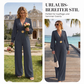 Elegante Jumpsuit mit V-Ausschnitt, weitem Bein und Gürtel