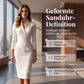 Elegantes figurbetontes Kleid mit Stehkragen und V-Ausschnitt