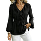 Elegante Damenbluse mit Rüschen und Taillengürtel