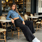 Damen bequeme, locker sitzende Palazzo-Loungewear-Hose.