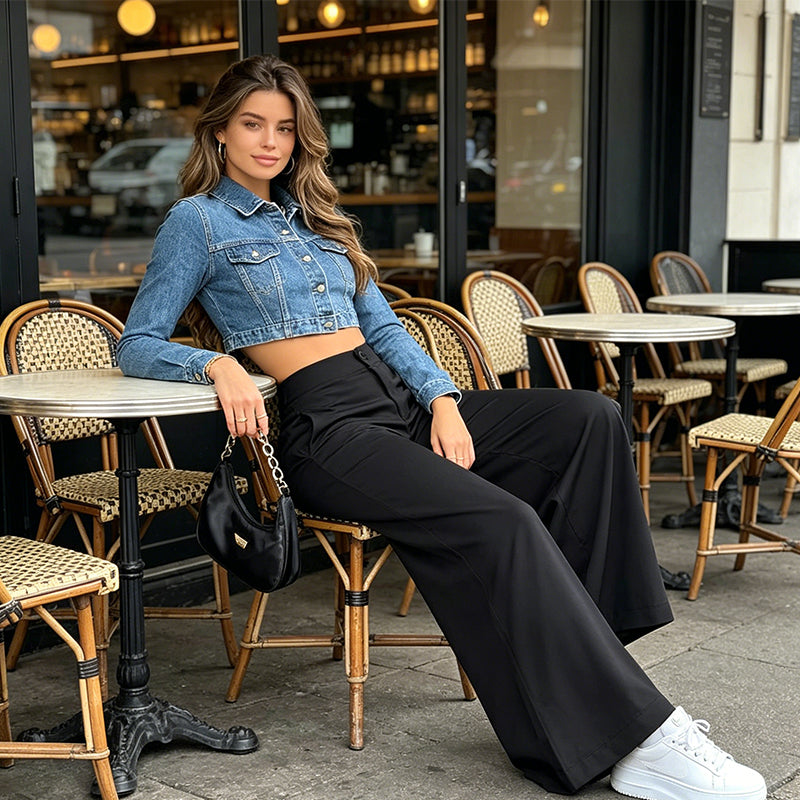 Damen bequeme, locker sitzende Palazzo-Loungewear-Hose.