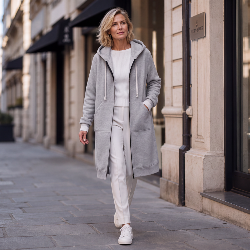 🔥Beliebtes Produkt ！🔥✨Damen Fleece‑Kapuzenpullover mit Reißverschluss