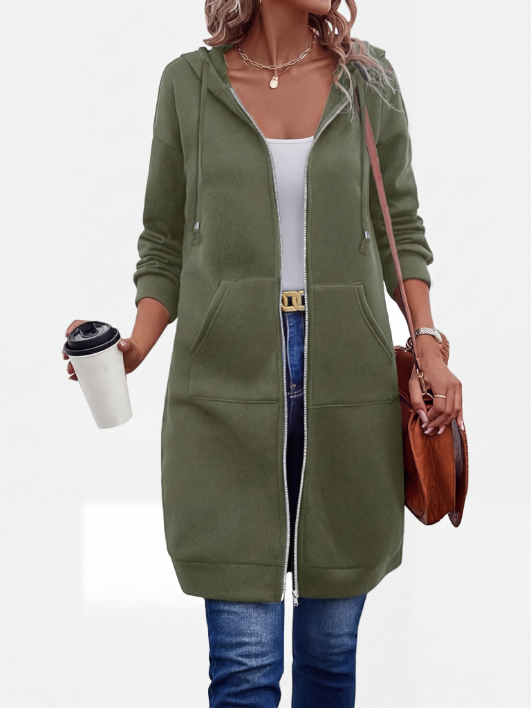🔥Beliebtes Produkt ！🔥✨Damen Fleece‑Kapuzenpullover mit Reißverschluss