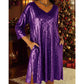 Damen Paillettenkleid mit V-Ausschnitt und Glitzer