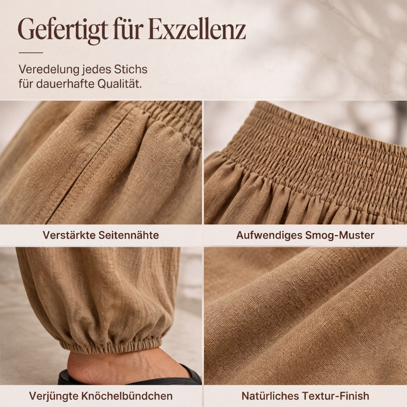 Legere Haremshosen für Damen mit gerafftem Bund