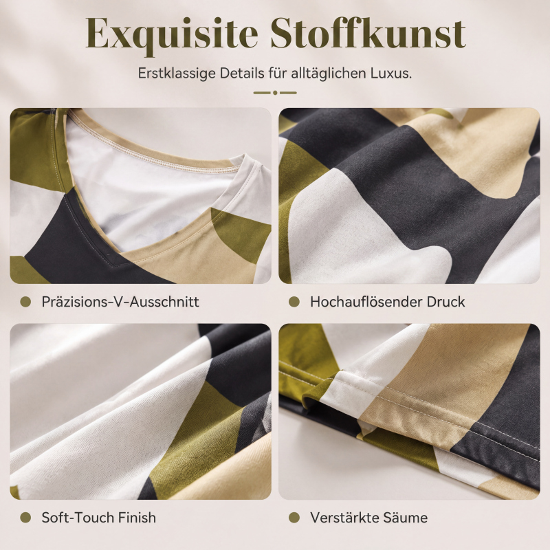 Damen V-Ausschnitt T-Shirt mit Ice-Cooling Effekt und Print
