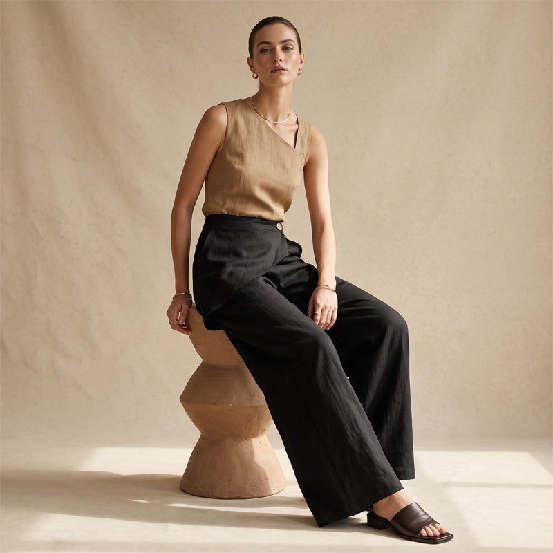 💎 Der Sommerhit 2026 – der Wahnsinn!✨Damenhose mit asymmetrischem Wickelausschnitt und weitem Bein