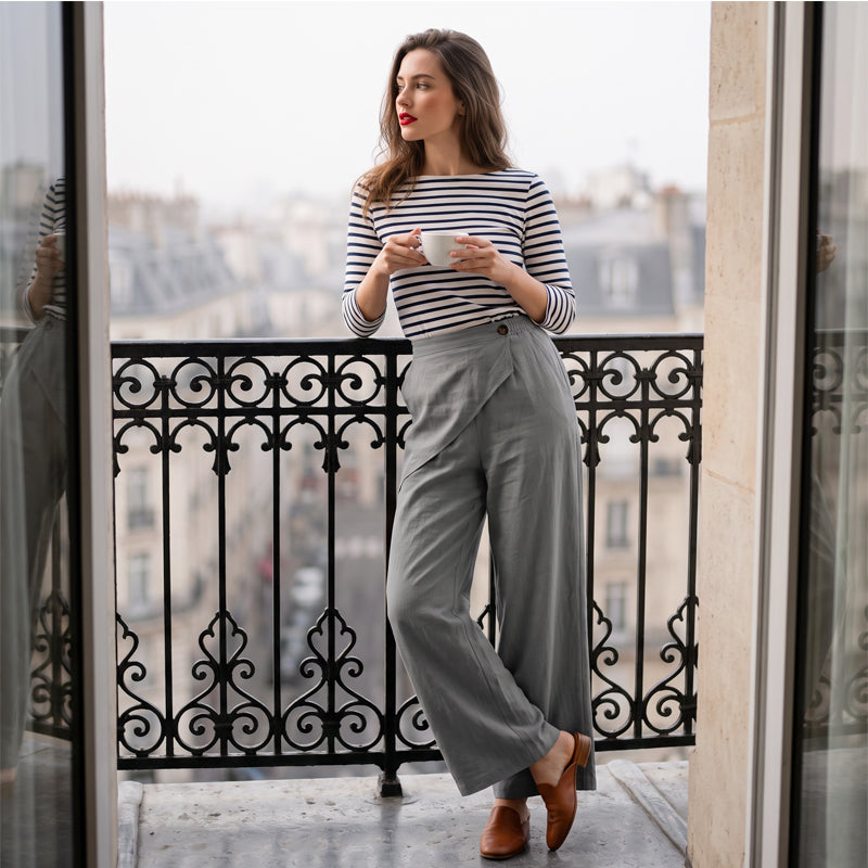 💎 Der Sommerhit 2026 – der Wahnsinn!✨Damenhose mit asymmetrischem Wickelausschnitt und weitem Bein