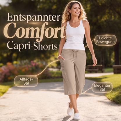 Lässige knielange Capri-Hose mit Kordelzug für Damen
