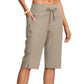 Lässige knielange Capri-Hose mit Kordelzug für Damen