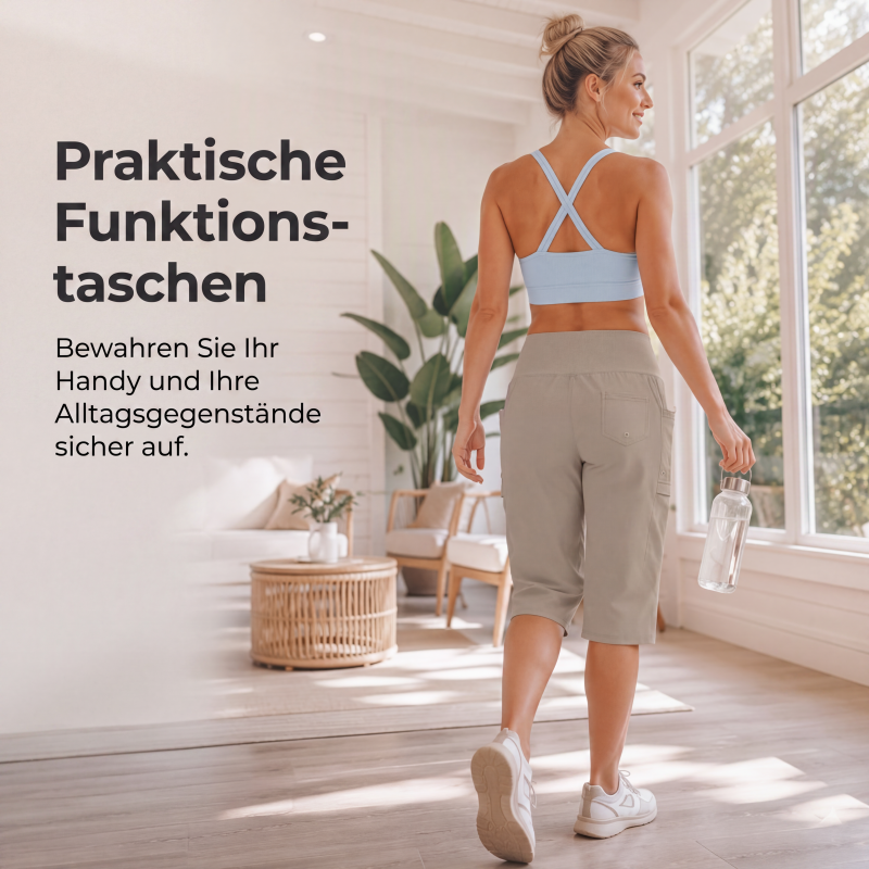 Lässige knielange Capri-Hose mit Kordelzug für Damen
