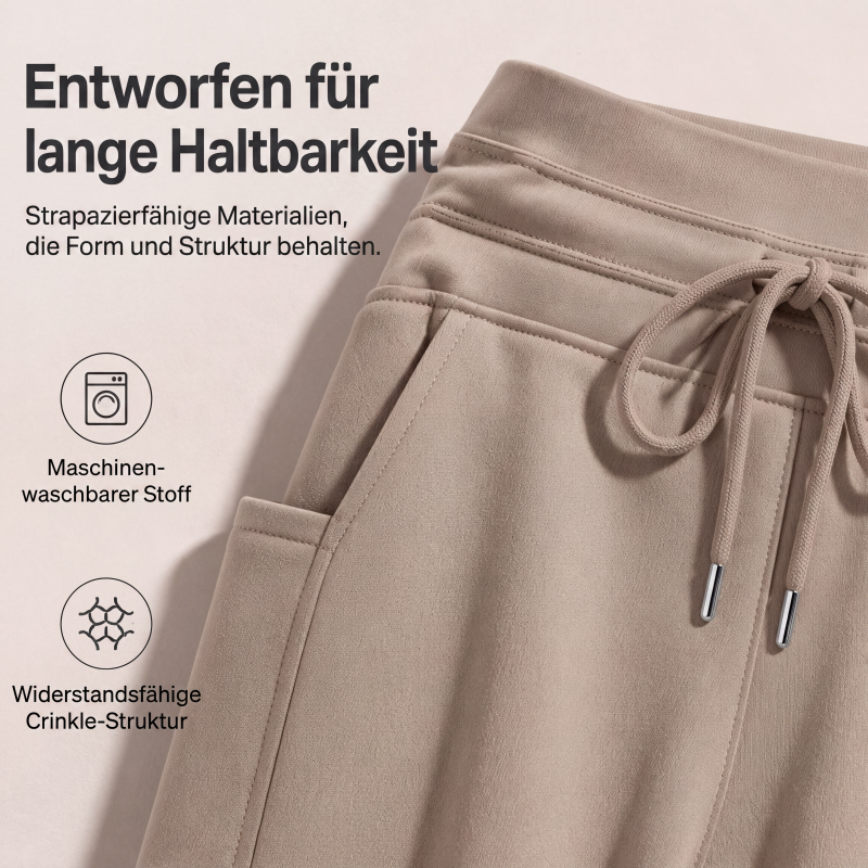 Lässige knielange Capri-Hose mit Kordelzug für Damen