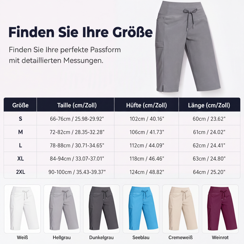 Lässige knielange Capri-Hose mit Kordelzug für Damen