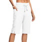 Lässige knielange Capri-Hose mit Kordelzug für Damen