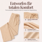 Hoch taillierte gerade geschnittene Damenhose mit Kordelzug
