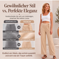 Hoch taillierte gerade geschnittene Damenhose mit Kordelzug