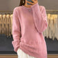 Damen Retro-Strickpullover mit Rundhalsausschnitt in Unifarbe