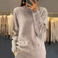 Damen Retro-Strickpullover mit Rundhalsausschnitt in Unifarbe