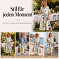 Kurzärmeliges bedrucktes Damenkleid mit Taschen