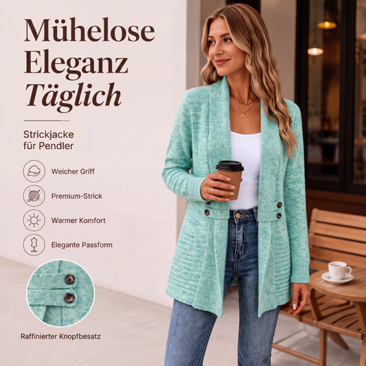 Damen lässiger zweireihiger Strickcardigan