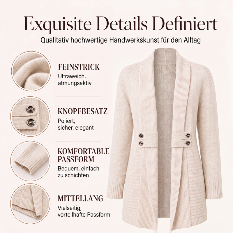 Damen lässiger zweireihiger Strickcardigan