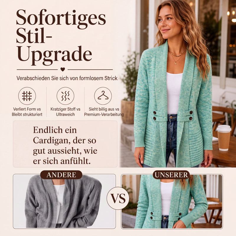 Damen lässiger zweireihiger Strickcardigan