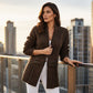 Damen lässiger zweireihiger Strickcardigan