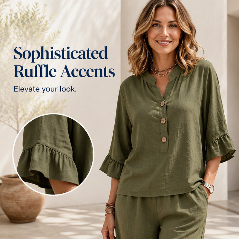 Damen lässiges zweiteiliges Set aus Oberteil und Hose