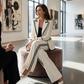 Damen Blazer und Hose mit Kontrastbesatz