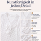 Damen-Oberteil mit Rüschen-V-Ausschnitt, 3/4-Ärmeln und Tupfenmuster
