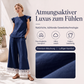 Damen Sommer-Set mit Rüschenärmel-Oberteil und Spitzensaum-Hose