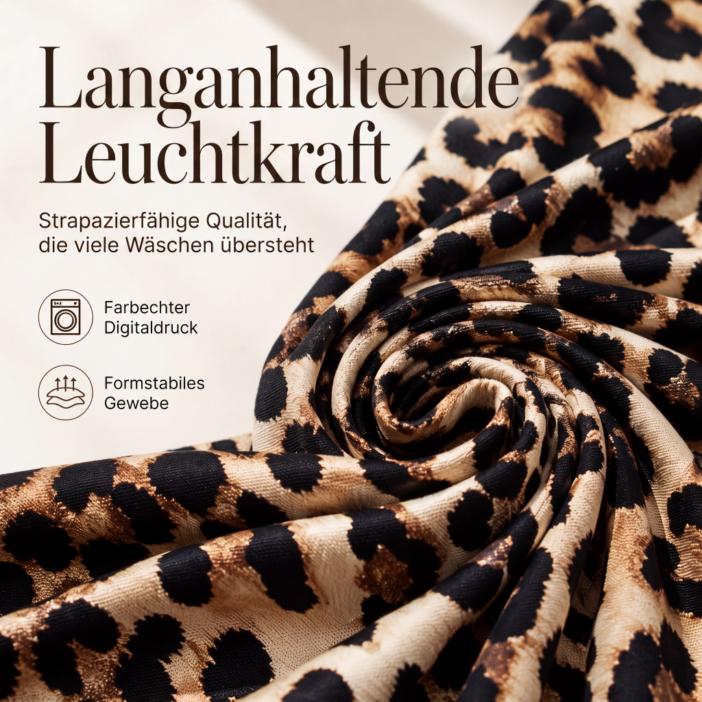 Großes Damenoberteil mit Leopardenmuster und V-Ausschnitt