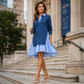 📢📢50% RABATT !!⏰Damen Langarmkleid mit Streifenmuster und Lagenlook – Vielseitiges Kleid für Freizeit, Büro und Alltag