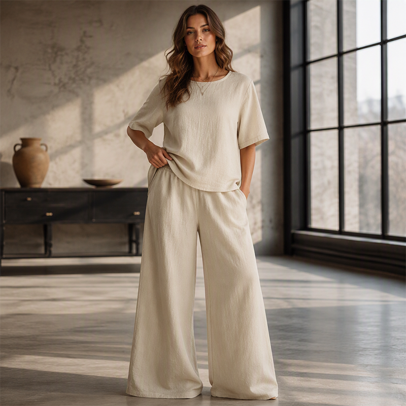 Weites Oberteil & Weite Hose Set für Damen