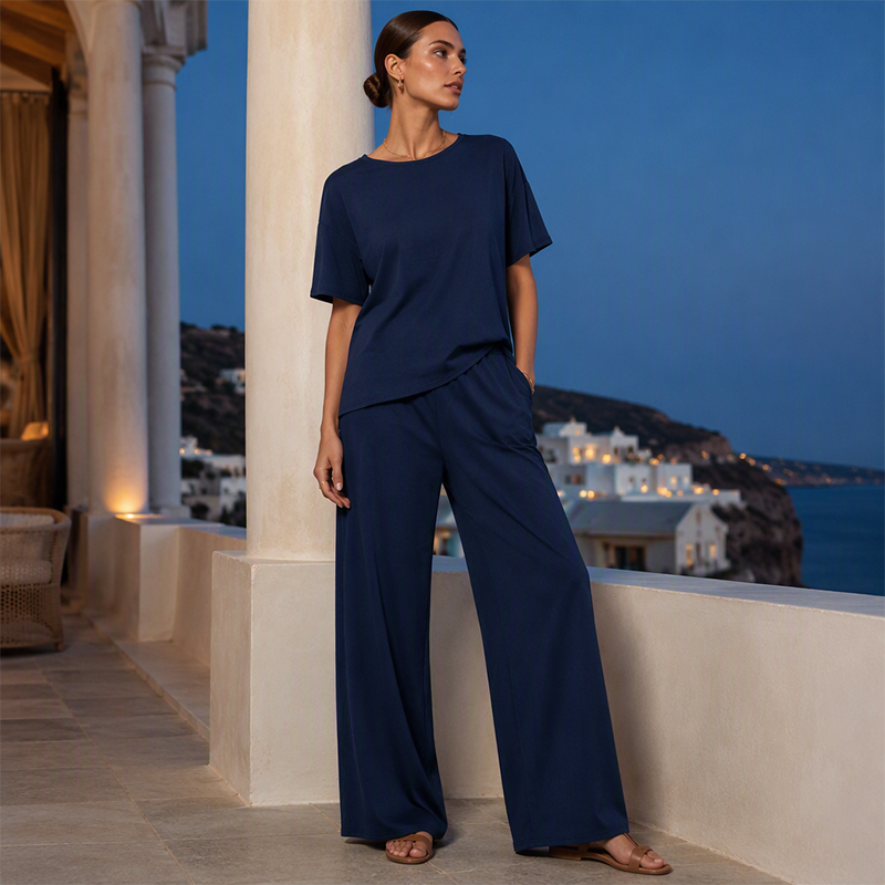 Weites Oberteil & Weite Hose Set für Damen