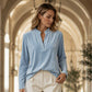 Elegantes Samt-Oberteil mit V-Ausschnitt für Damen