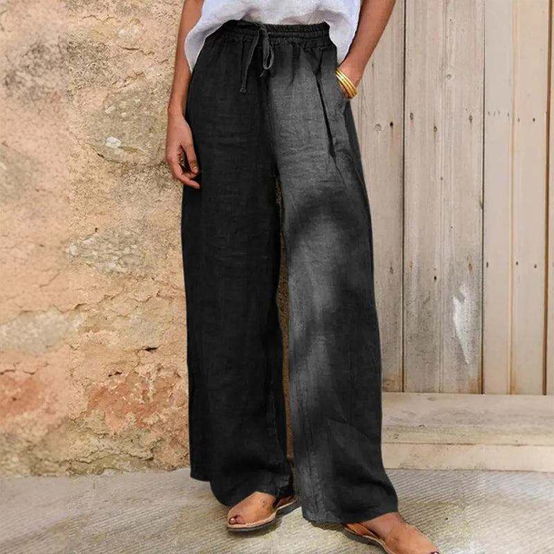 Damen-Casual-Hose mit Kordelzug und weitem Bein